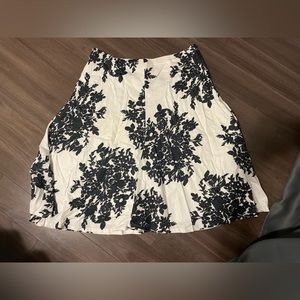 Black and White floral ALine Skirt